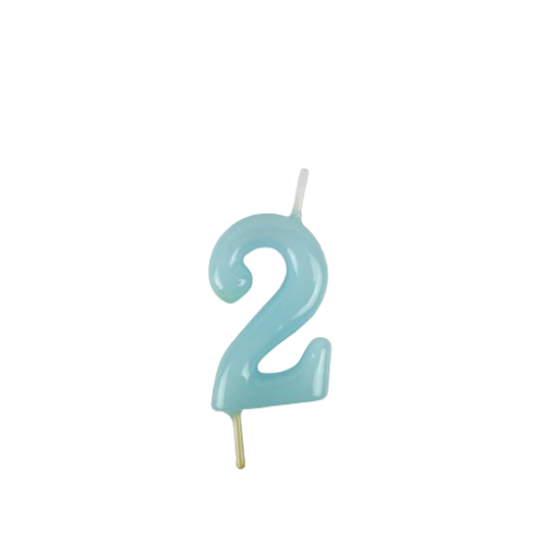 Vela Aniversário 6cm Azul Pastel nº2