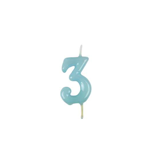 Vela Aniversário 6cm Azul Pastel nº3
