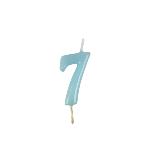 Vela Aniversário 6cm Azul Pastel nº7
