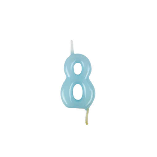 Vela Aniversário 6cm Azul Pastel nº8