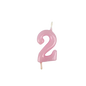 Vela Aniversário 6cm Rosa Pastel nº2