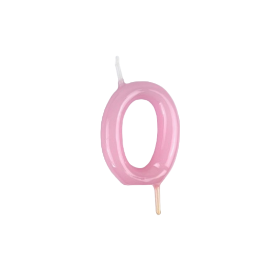 Vela Aniversário 6cm Rosa Pastel nº0