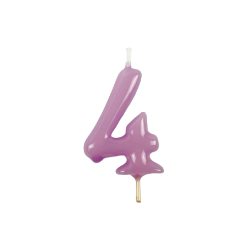 Vela Aniversário 6cm Lilás nº4