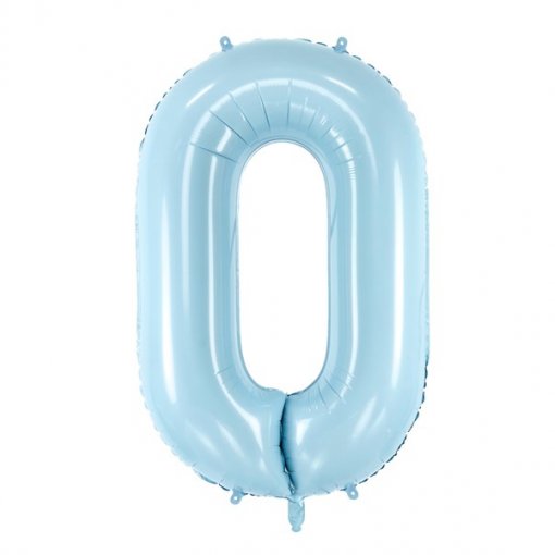 Balão Foil 86cm Azul Claro Número 0
