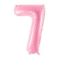 Balão Foil 86cm Rosa Claro Número 7