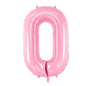 Balão Foil 86cm Rosa Claro Número 0