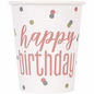 8 Copos 267ml EU Rose Gold Birthday