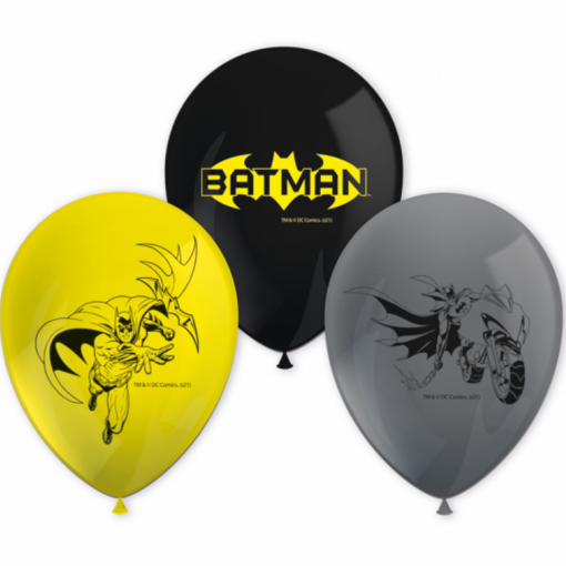 8 Balões Latex 28cm Batman