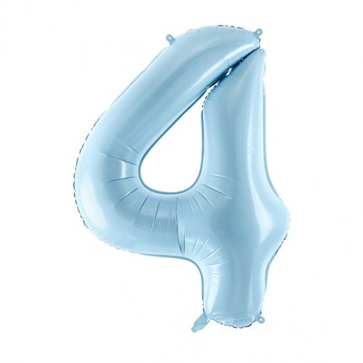 Balão Foil 86cm Azul Claro Número 4