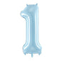 Balão Foil 86cm Azul Claro Número 1