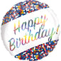 STANDARD IRIDESCENT BIRTHDAY CONFETTI FOIL BALLOON S55 PACKAGED