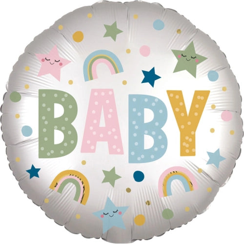 STANDARD SATIN INFUSED NATURAL BABY FOIL BALLOON S40 PACKAGE