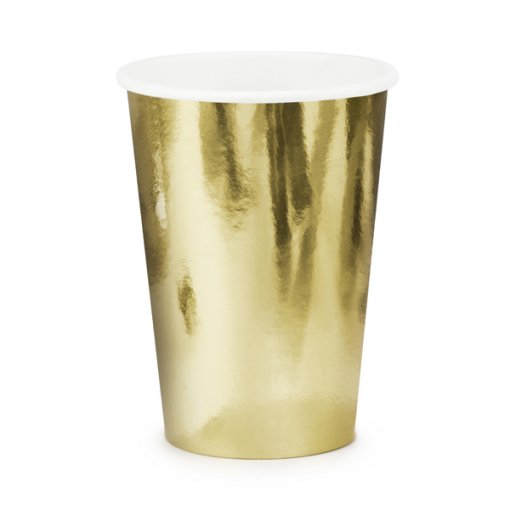 6 Copos 220ml EU Dourado Foil