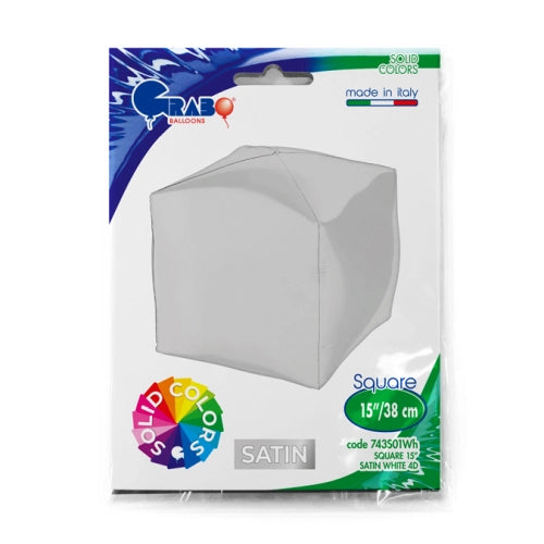 Square 15inc cetim branco 4D