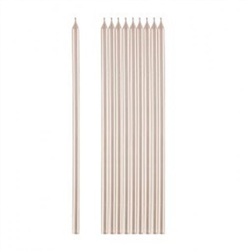 10 Velas de Aniversário 15,5cm Rose Gold