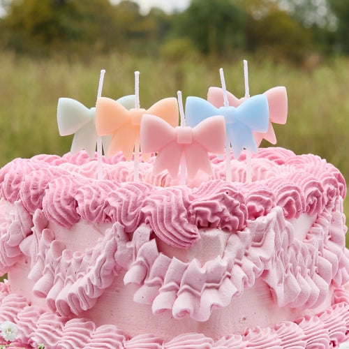 PASTEL BOW CANDLES - PACK OF 5