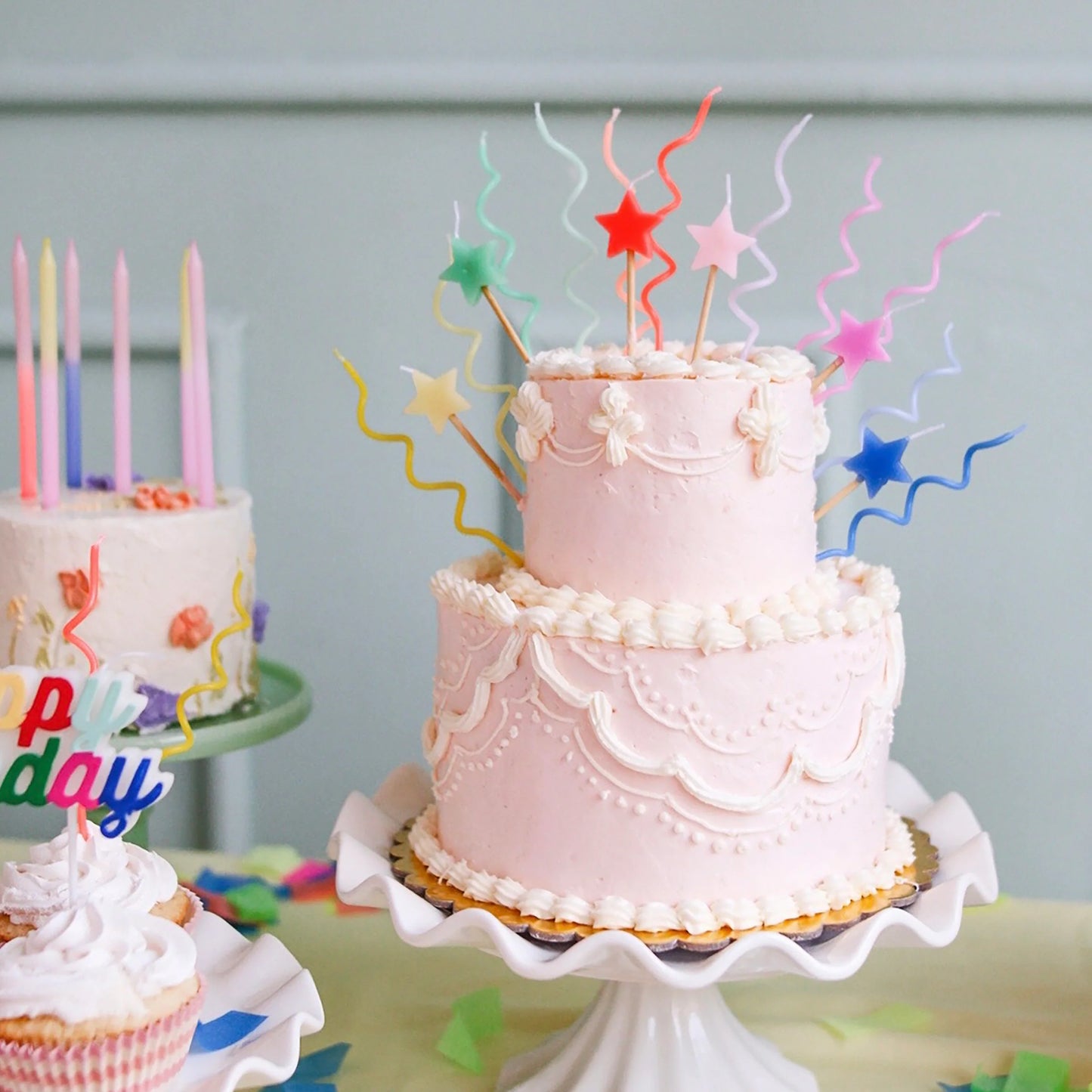 6x Velas Estrela Cor pastel