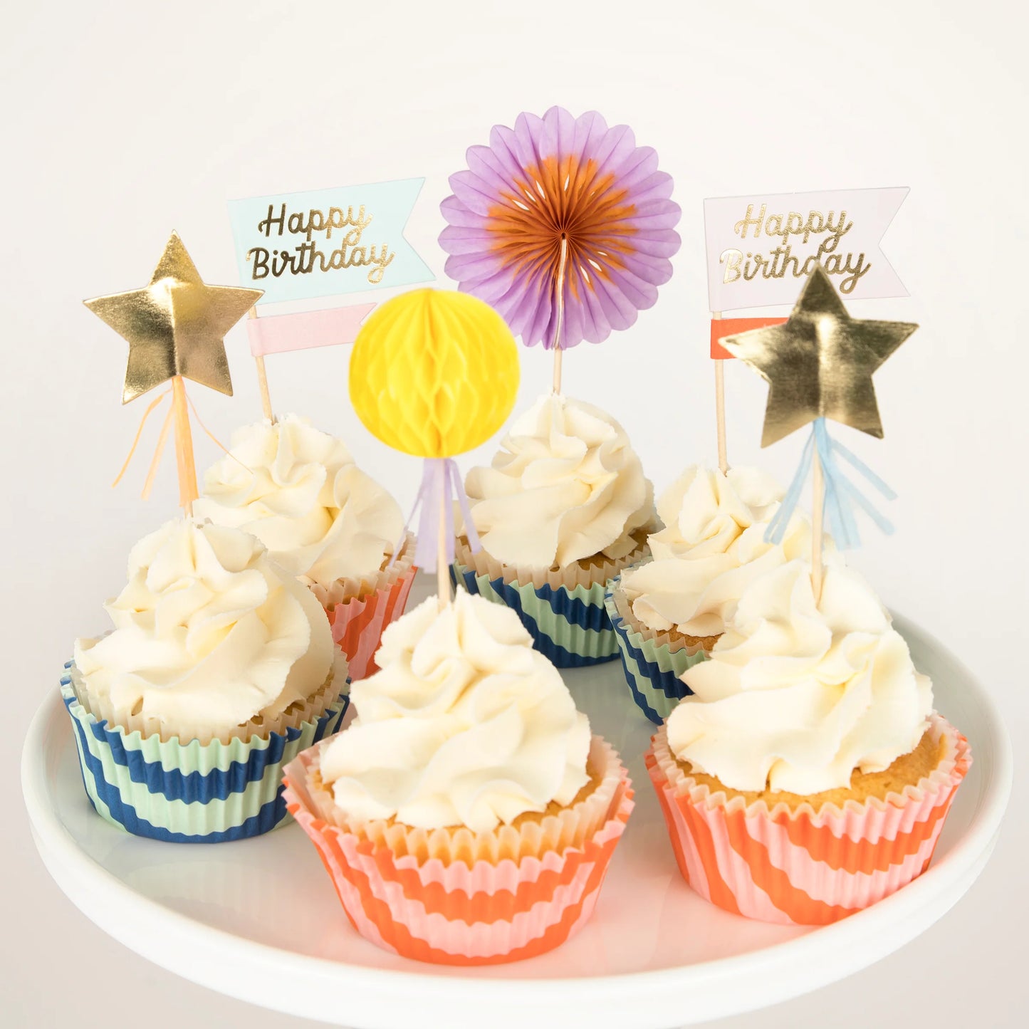 Festa das riscas Cupcake Kit (x 24 toppers)