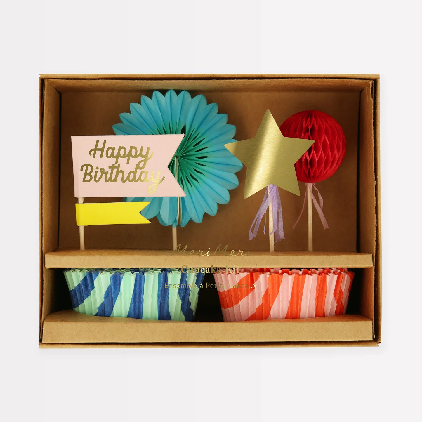 Festa das riscas Cupcake Kit (x 24 toppers)