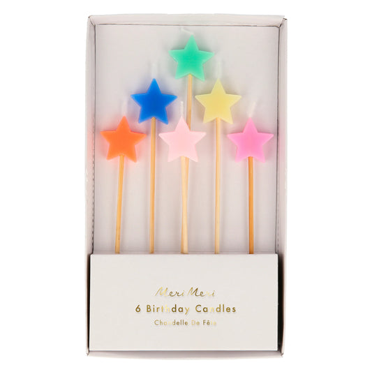 6x Velas Estrela Cor pastel