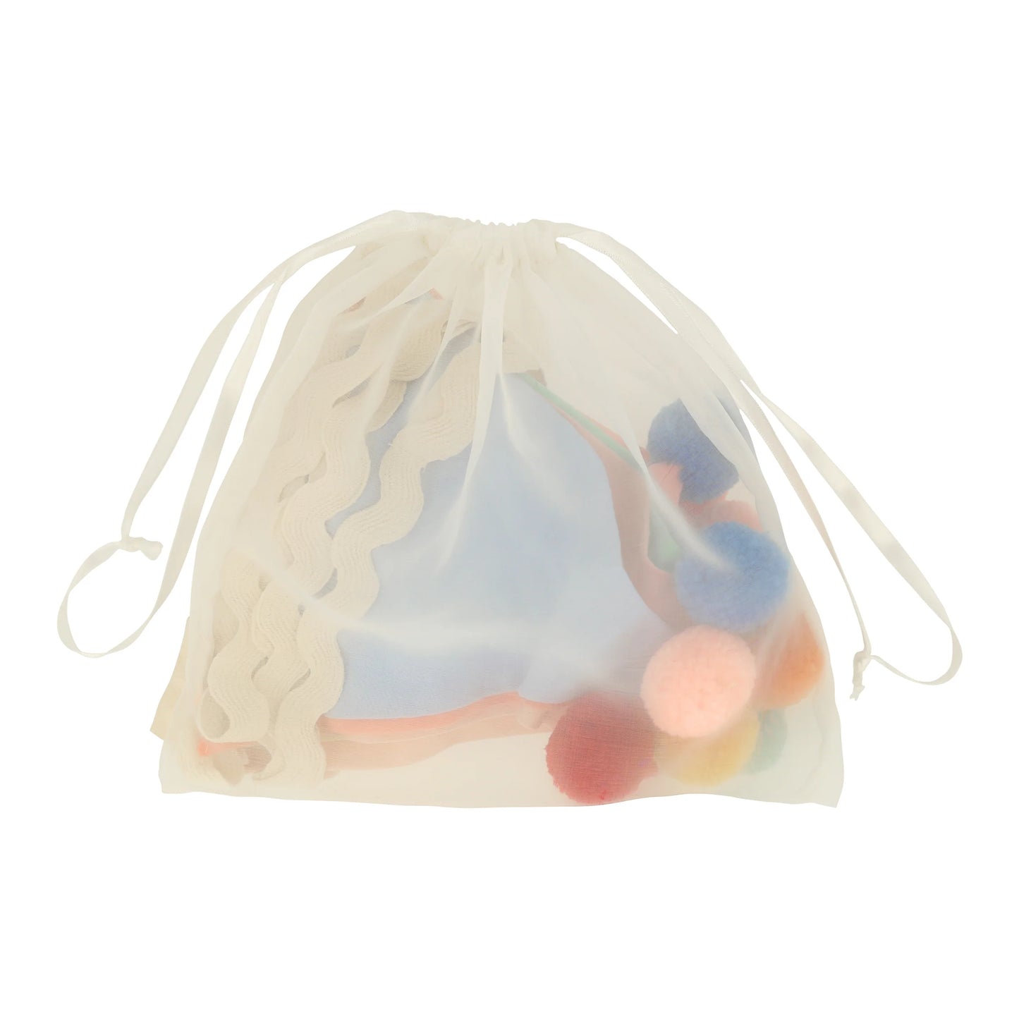 Grinalda com bandeiras pom pom cor pastel