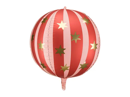 FOIL BALLOON STARRY BALL, 75 CM, RED