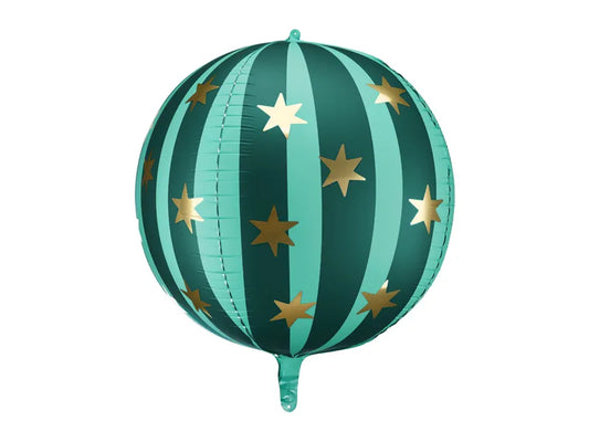 FOIL BALLOON STARRY BALL, 75 CM, GREEN