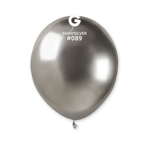 100 Balões latex 5'' (12cm) cor Shiny Silver #089
