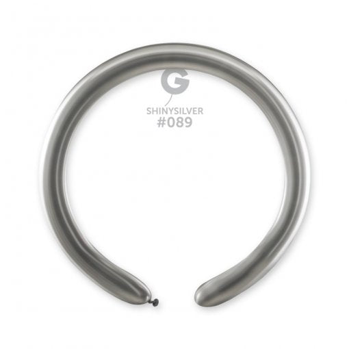 50 Balões latex Modelar 2'' (5cm) cor Shiny Silver #089