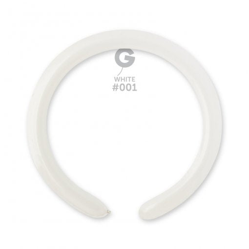 100 Balões latex Modelar 2'' (5cm) cor White #001